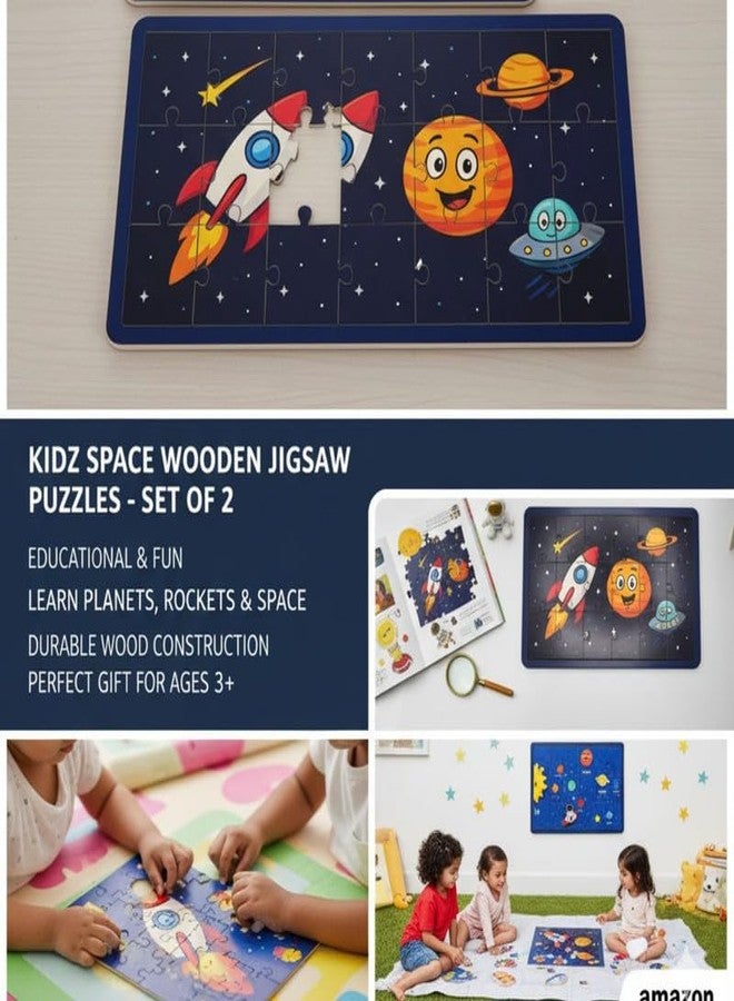 ESPtronics 1 Pc Space System Jigsaw Puzzles for Kids Educational Space Puzzle with Planets, Rocket & Astronaut STEM Learning Toy for Toddlers Ages 4-8 Preschool & Montessori Gift for Boy & Girl - Image 2
